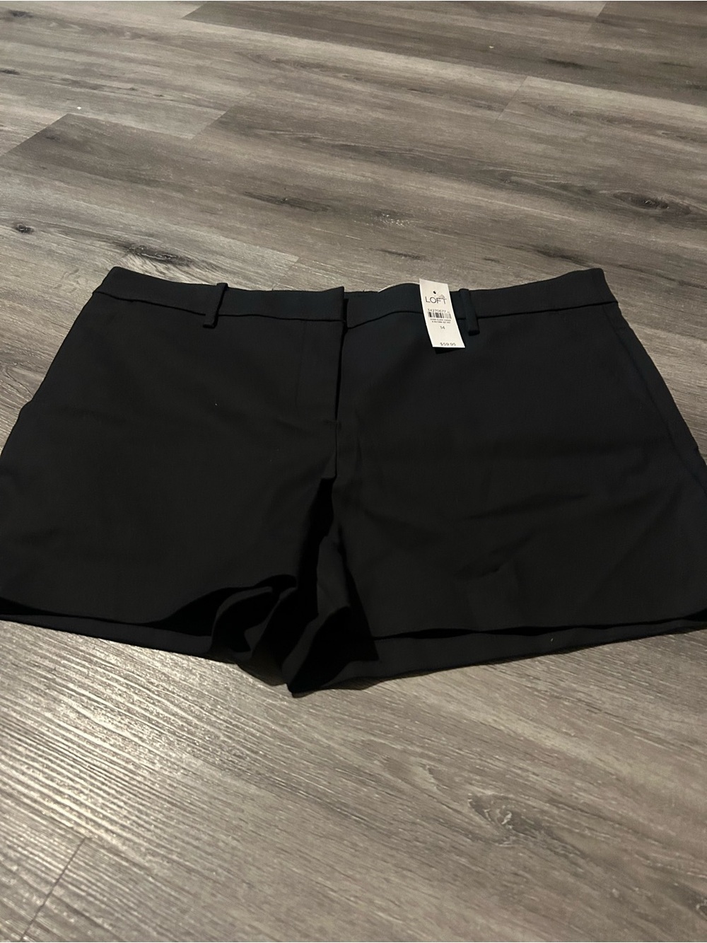 LOFT Black Tailored Stretch Bermuda Shorts